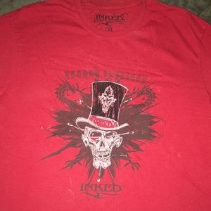 INKED RED SKULL SHIRT S
